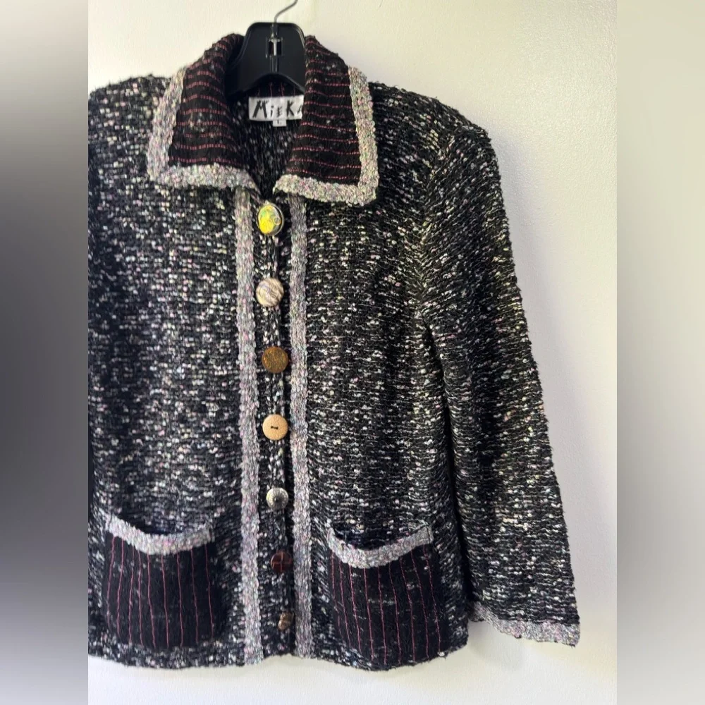 Y2K Vintage Mieka Black and Gray Textured Blazer